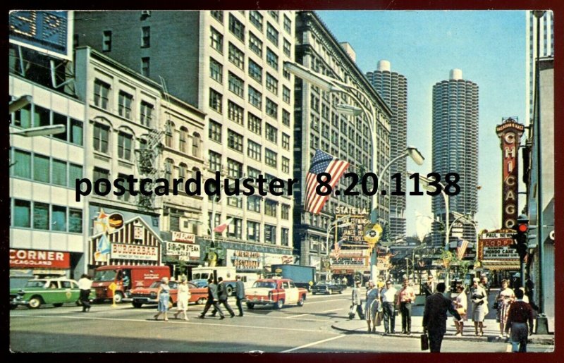 h3823 - CHICAGO Illinois Postcard 1965 State Street at Randolph