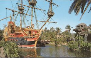 Disneyland, Pirate Ship as it lay at anchor in the cove at Skull RockFantasyland