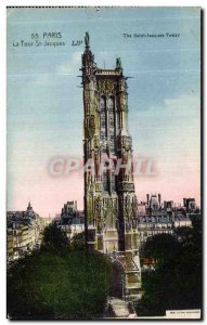 Old Postcard Paris St Jacques Tower