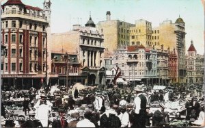 South Africa Johannesburg Market Square Vintage Postcard C070