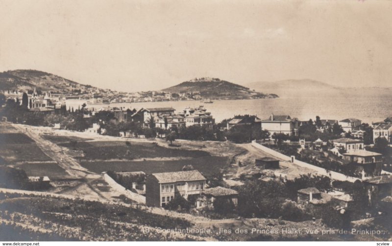 RP; CONSTANTINOPLE, Turkey, 1910s; Illes des Princes Halki, vue pris de Prinkipo