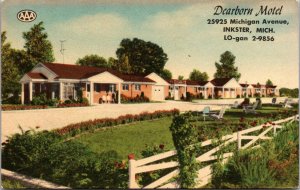 Postcard Dearborn Motel in Inkster, Michigan~135449