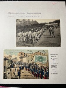 Mint French West Africa RPPC Postcard Cover Dakar Senegal Colonial Military Camp