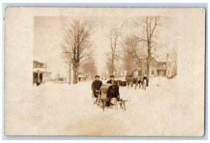 1918 Inventor Motorized Sled Vehicle Baltimore MD RPPC Photo Posted Postcard