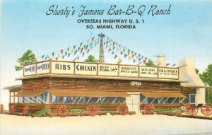Postcard Florida Miami Shorty's famous Barbecue ranch restaurant 23-11680