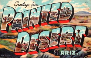 Arizona Greetings From The Painted Desert Large Letter Linen Curteich