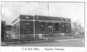 Superior Nebraska Post Office Street View Antique Postcard K87245