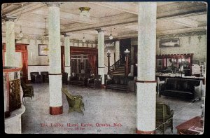 Vintage Postcard 1907-1915 Hotel Rome, The Lobby, Omaha, Nebraska