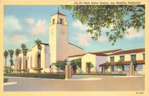 Los Angeles California 1940s Postcard New Union Train Railroad Station
