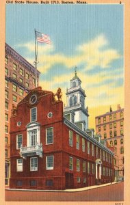 Vintage Postcard Old State House Building Built 1713 Boston Massachusetts MA