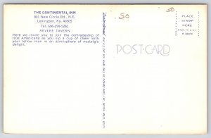 Interior~Continental Inn Revere Tavern Lexington Kentucky~Vintage Postcard