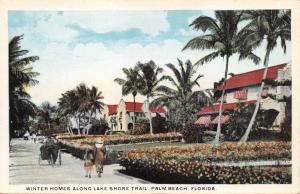 PALM BEACH FLORIDA~WINTER HOMES ALONG LAKE SHORE TRAIL~VAN NOY PUBL POSTCARD