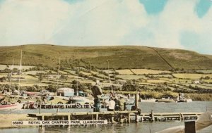 Royal Oak Camping Park Llangorse Wales 1970s Postcard