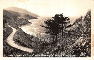 RPPC COAST LINE SOUTH TOWARD HUMBUG MT. OREGON REAL PHOTO POSTCARD 1945