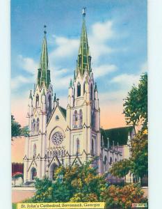 Unused Pre-1980 CHURCH SCENE Savannah Georgia GA hs6984@