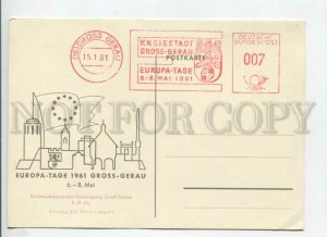 449586 GERMANY 1961 year Postage meter Europe Day Gross-Gerau postcard