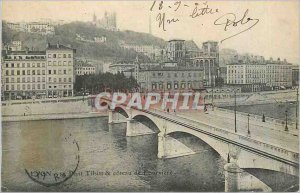 Old Postcard Lyon Pont Tilsit and Coteau de Fourviere