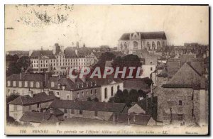 Postcard Old Rennes General view of the Military Hospital and the Church of S...