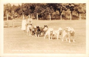 RPPC Eskimo Sled Team, Ed Clark's Dog Ranch, Woodstock, NH 1934 Vintage Postcard