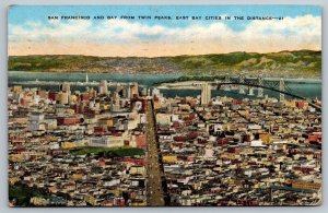 Vintage San Francisco California Postcard - Twin Peaks