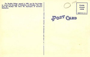 NY - New York City. Brooklyn Bridge, East River