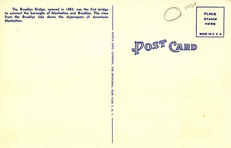 NY - New York City. Brooklyn Bridge, East River