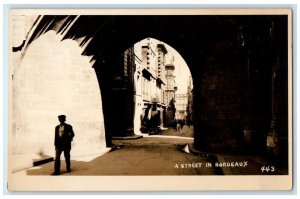 c1910's The Street In Bordeaux France USS Pittsburgh RPPC Photo Antique Postcard