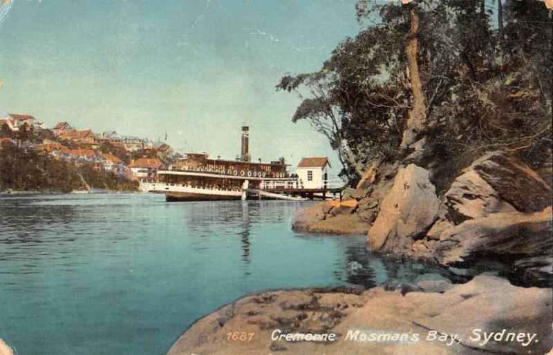 Sydney Australia Cremonne Mosmans Bay Waterfront Antique Postcard K72341