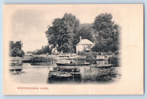 River Thames England Postcard Whitchurch Lock c1905 Antique Unposted