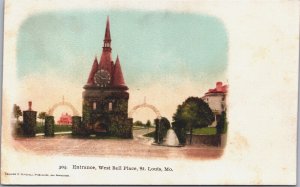USA Entrance West Belle Place St Louis Missouri Vintage Postcard 09.39