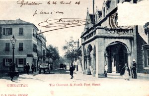 Gibraltar The Convent & South Port Street Vintage Postcard 09.82