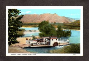 WA Orondo Ferry Boat Orondo Washington State Postcard