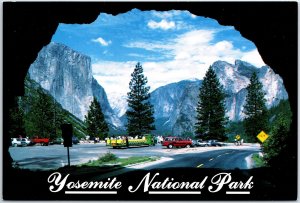 VINTAGE CONTINENTAL SIZE POSTCARD VIEW FROM WAWONA TUNNEL YOSEMITE NAT'L PARK