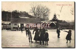 Postcard Old Sport d & # 39hiver Skating Passage Chantraine Debuts