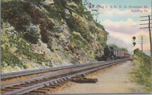 Postcard View Along P & RRR Railroad Neversink Mt Reading PA