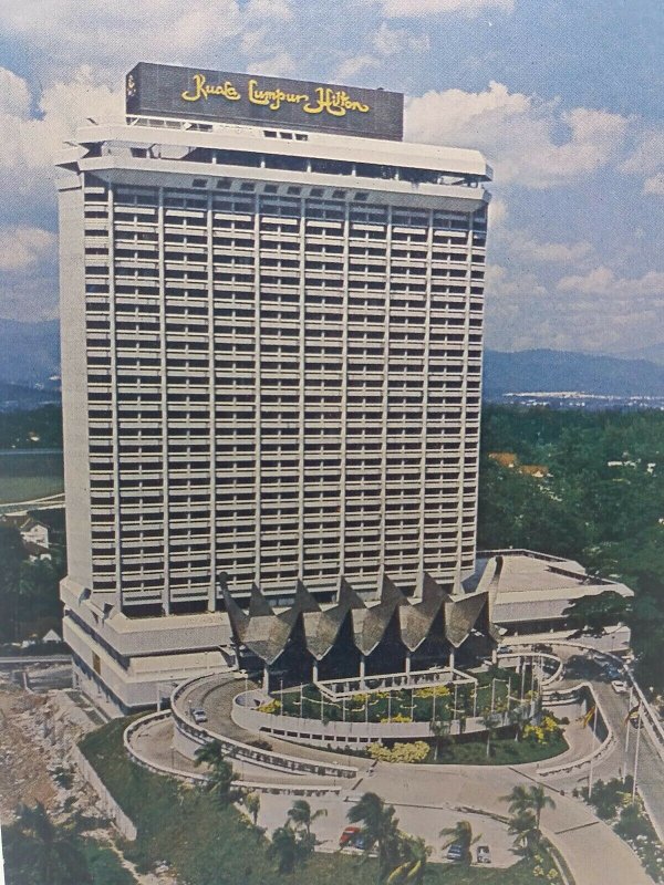 Kuala Lumpur Hilton Hotel Malaysia Vintage Postcard