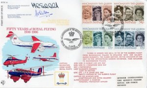 50 Fifty Years Of Royal Flying Queen Elizabeth Flight Officer Hand Signed FDC