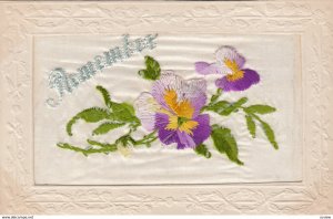 EMBROIDERED, 1900-10s; Remember, Flowers