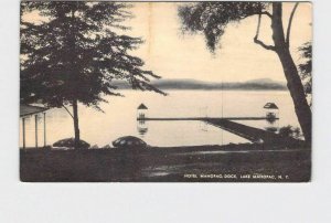 PPC POSTCARD NEW YORK LAKE MAHOPAC HOTEL DOCK BLACK AND WHITE IMAGE