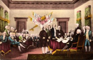 Signing Of The Declaration Of Independence Painting By John Trumbull Handcolo...