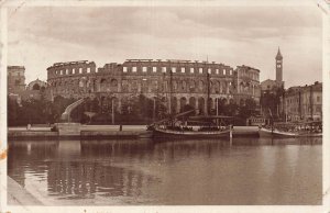 Vintage Real Photo 1935 Postcard Pola Croatia~Pula Arena Roman Amphitheatre