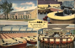 Milwaukee WI Strachota's Milshore Bowling Alley Linen Postcard