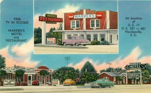 Hardeeville South Carolina Warren's Motel Restaurant 1950s Tichnor 20-13825