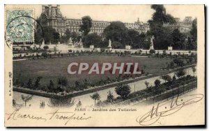 Postcard Old Paris Tuileries Garden