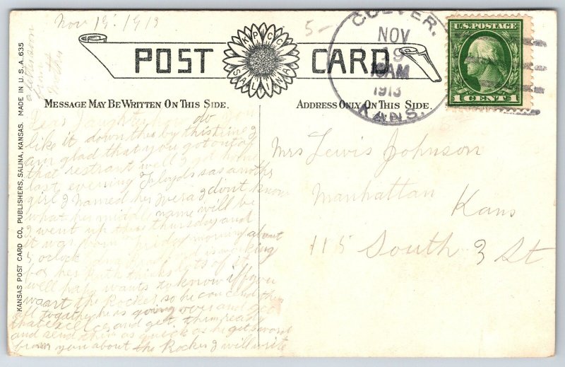 Salina Kansas~KWBA Business College Students~Brass Band~1913 Postcard