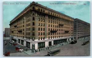 SAN FRANCISCO, CA California ~ Market Street PALACE HOTEL Trolley Cars Postcard