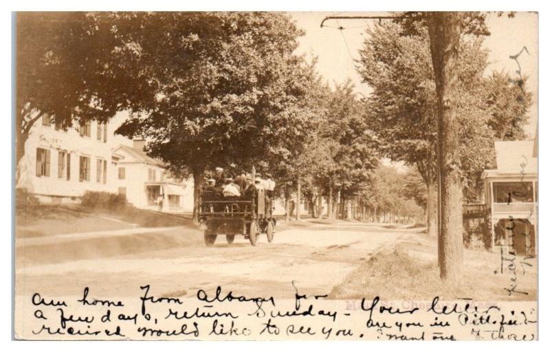 1906 RPPC Main Street, Chester, MA Very Early Truck Real Photo Postcard