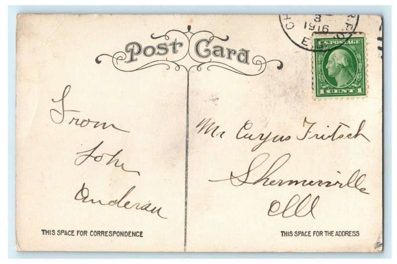 c1916 Railroad Train Curve Devil's Lake Wisconsin WI Antique Postcard