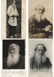 TOLSTOJ LEO RUSSIAN WRITER 6 Vintage Postcards (L4344) 