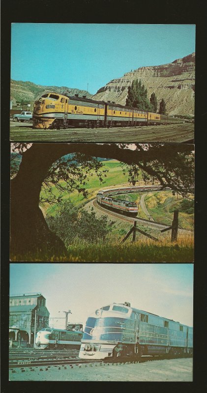 Collection of 10 Different United States Railroads 1960's-1970's Color Postcard
